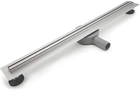 Elbe Canaletta Scarico per Doccia 60cm, Canalina Doccia, in Acciaio Inox Piletta Drenaggio, sifone con antiodore, Dimensioni 60 – 80 cm, Scarico per Bagno, Doccia Molto Piatto, Set Completo RN-K060IS