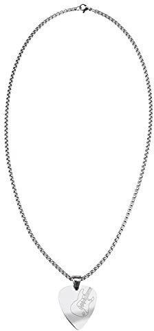 0,3 cm 60 cm gitarrplektrum plektrum berlock hänge kedja personligt halsband titan stål silver anti-allergisk för musikfans musiker vänner gitarrälskare