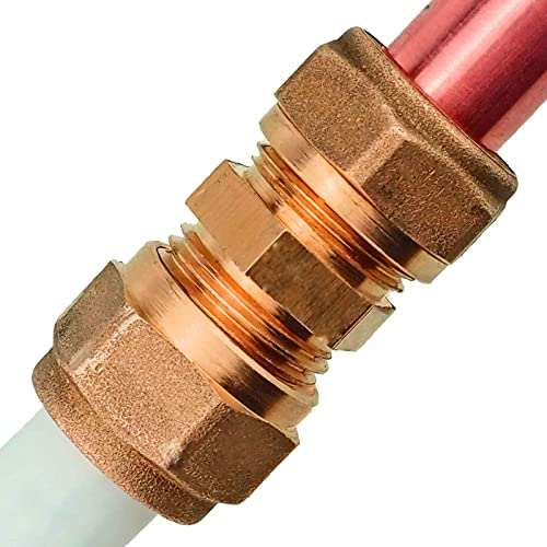 Kupplung Übergang Adapter mit Klemmring Verschraubung für Kupferrohr Aussendurchmesser 15 mm auf Mehrschicht Aluminium Verbund Rohr Außendurchmesser 16 x 2,0 mm Schraub Fitting