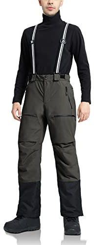 Pioneer Camp Herren Skihose Gefüttert mit Hosenträger Ski Hosen Schneehose Snowboardhose Outdoorhose Grau XL