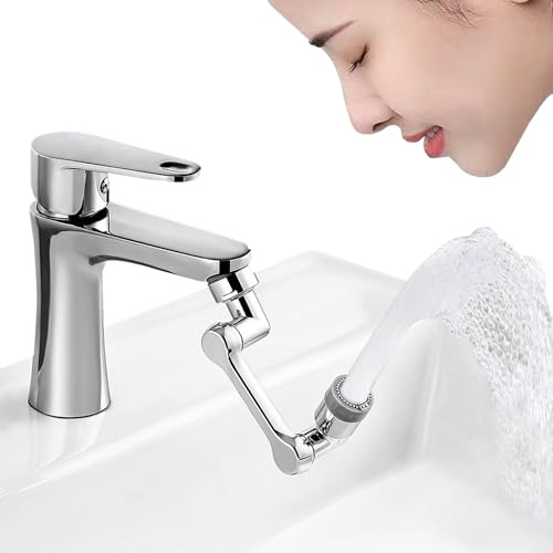 Wasserhahn Verlängerung Küche Waschbecken Perlator Wassersparer Rotierender, 2 Modus 360° Strahlregler Großer Durchfluss Anti-Splash Legierung