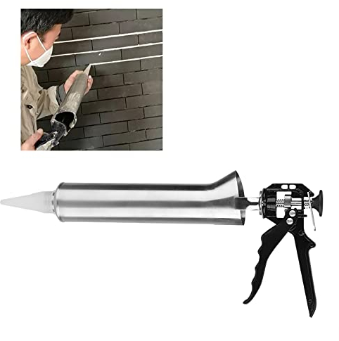 Mörtelpistole, Fugenpistole für Mörtel DIY Mörtelspritze,Edelstahl Mörtelpresse 41 cm,Effizientes Fugenfüllgerät,Fliesen,Rundumfüllung aus Verschiedenen Winkeln,Zum Füllen von Fliesenrissen Und Fugen