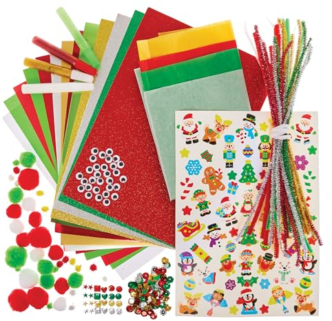 Baker Ross FX811 Weihnachts-Bastelpaket - Weihnachts-Kunsthandwerkbedarf für Kinder