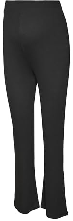 MAMA.LICIOUS Mlbrynja Flare Jersey Leggings A. Noos, Nero, L