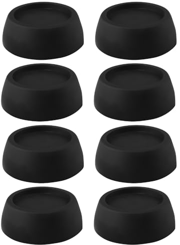 Salubohum 8 Stück Waschmaschinen Schwingungsdämpfer, gummimatte Waschmaschine,aus Gummi, Effektive Reduzierung der Übertragung von Vibrationen, Schutz des Geräts und Verringerung von Lärm (Schwarz)
