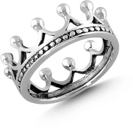 Cassini Damenring 925 Sterling Silber oxidiert Kronenring für Frauen handgefertigt massiv Vintage Stil eleganter Silberring nickelfrei antiallergisch Schmuck Geschenkidee Ring 3RAJ64