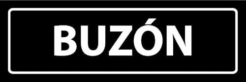 Mailbox, black informational sign SP006-1mm flexible Plastic sign (150mm x 50mm)