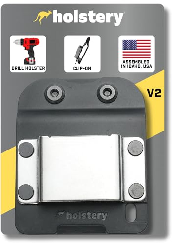 Holstery DriverMaster | Clip-On Tool Belt Drill Holder - Simple Hook Holster for Cordless Drill, Impact, Nailer, Tape Measure, or Any Tools with Hanger Clips