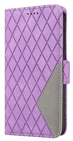 Ucikov Flip Phone Case for Samsung Galaxy S23 FE,Two Styles of Color Patchwork for Shell Shockproof Wallet Case Stand Cover for Samsung Galaxy S23 FE,Purple