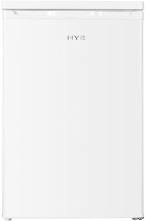 HYE 48cm Under Counter Larder Fridge with Ice Box – Slimline Freestanding Refrigerator, 81L Compact Design with Freezer Drawer, Quiet 40dB White Unit – RF01UCFF81W01