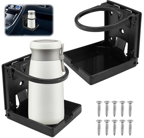 2 Pièces Porte Gobelet Voiture Pliable Accessoires,96×108mm Porte-gobelets de Voiture en Plastique,Porte Boisson Voiture,Porte Gobelet Universel Voiture,pour Voiture, Bateau, Camion (Diametro 75 mm)