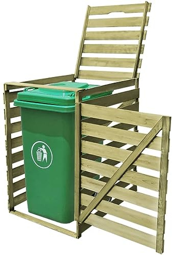 Générique Abri pour Poubelle 240 L Bois imprégné,Maison & Jardin,Produits ménagers,Accessoires pour conteneurs à déchets,Cache-conteneurs à déchets,Vert,24 KG,42269