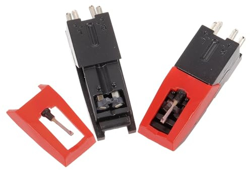 Alipis 2 Pezzi Ago di Ricambio per Stilo Nero in Abs Resistente All'usura Qualità del Suono Migliorata per Vinile Classico