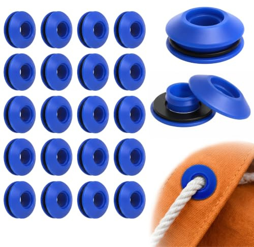 20Pcs Oeillets pour Bache Tissus Piscine Tentes Voiles Rideau | Oeillet Bache Piscine de Protection, Ensemble Oeillets Auto Bloquants Plastique, Joint Etanche Anti-Effilochage, Pose Facile
