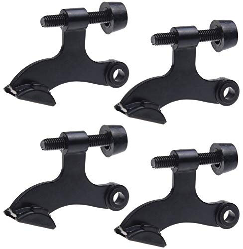 Kare & Kind 4x Topes Negros de Puertas con Bisagras - Con Puntas Protectoras - Fáciles de Instalar - Previenen Daños en la Pared y Puerta