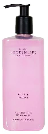 Hand Wash - Liquid Hand Soap for Soft Skin, Natural, Revitalising, Hydrates and Moisturises, Handcrafted in England, Cruelty Free, Gift of Luxury (Rose & Peony) (500ml) - Pecksniff’s