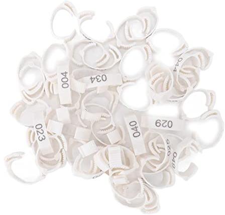 Wnvivi 50 Stück Geflügel-Beinbänder, Einziehbare, Nummerierte Hühner-Identifikations-Fußringe, Geflügel-Knöchelbänder für Zuchttauben, Enten, Gänse