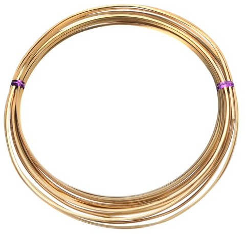 PATIKIL Half Hard Brass Wire, 1 Roll 16Ga/1.2x1.2mm 6m/19.69ft Bendable Square Craft Wire for Jewelry DIY Making Earring Beading Wrapping, Brass