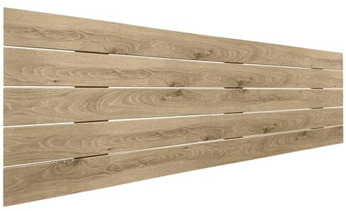 DHOME Sänggavel i Återvunnet MDF-Trä Horisontell Pallstil Pallbädd Inkluderar Beslag (160x46 Palet 5, Cambrian Trä)