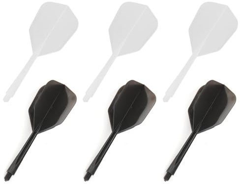 SEABABOO 6PCS Ejes y Vuelos de Dardos varillas y aletas de dardos integrados Eje de dardos y vuelos integrados Eje de Dardo Integrado Diámetro del eje 2BA y accesorios para aeronaves