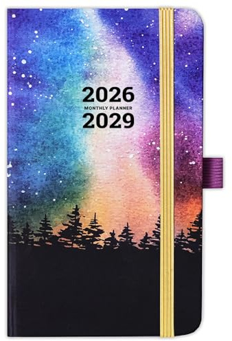 2026-2029 Pocket Planner/Calendar - 3 Year Monthly Planner 2026-2029 from July 2026 - June 2029(36 Months), 3.8 x 6.3, Inner Pocket, Pen Holder & Elastic Closure - Colorful