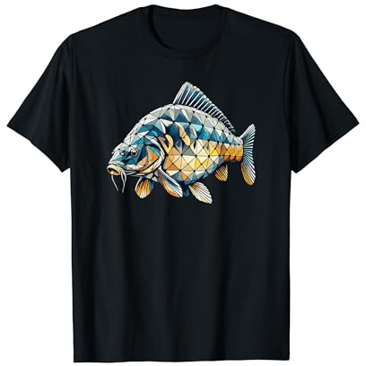 Geometric Art Pêche Carpe Pêcheur Carpes T-Shirt