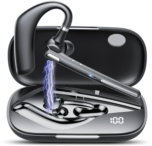 CASCHO G10 Bluetooth 5.3 In-Ear Headset, 60Hrs Freisprecheinrichtung mit Dual Geräuschunterdrückung, Mute, zwei Geräteanschluss, LED Anzeige, IPX7 Wasserdicht, Headset Kabellos für Büro/Geschäft