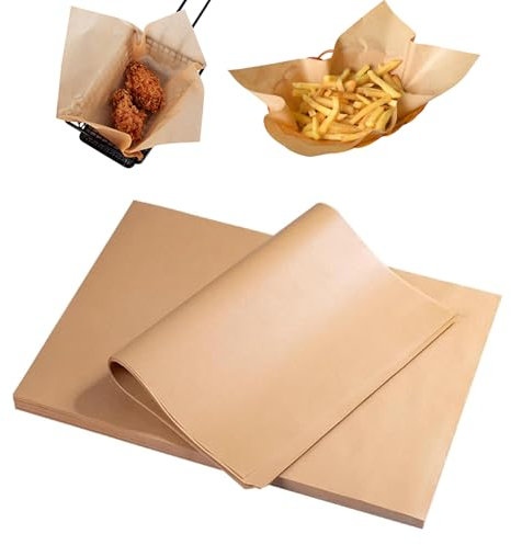 100 Fogli Carta Oleata per Alimenti 33 x 23 cm, Antiaderente Alimentare, Cerata da Forno da Imballaggio per Formaggio, Hamburger, Patatine Fritte, Panini