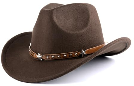Ausune Uomini e donne Cappelli da cowboy occidentali, cappelli occidentali sono costumi festivi, carnevale e feste a tema, caffè