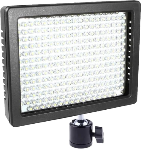 100 W uppladdningsbar LED-videolampa kompatibel med Sony Alpha 6100 – 160 LED-panel, dimbar 5600K – 3 200 K, 900 Lux, batteri och snabbladdare ingår – lätt belysningskit på kameran