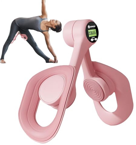 bäckenbottentränare, 360° rotationsträningsutrustning for höftmuskler, träningsutrustning for insidan av låren med intelligent räkning for träning rygg, axel och arm(Pink)