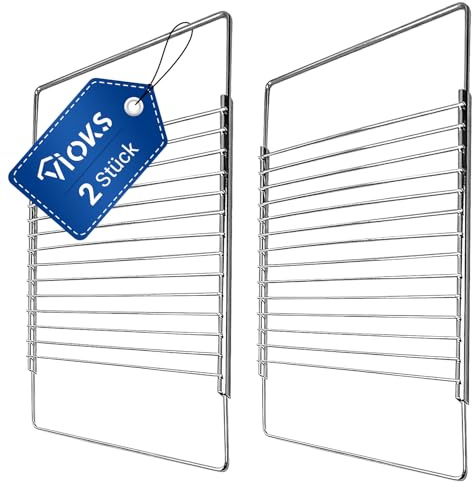VIOKS 2 st. utdragbart ugnsgaller 370/650 x 310 x 15 mm – grillgaller i rostfritt stål, ugnsgaller ugn – ugnsgaller galler ugn ugnsställ med skruvlock