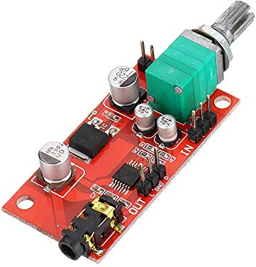 Fasizi MAX4410 - Scheda amplificatore per cuffie, a stato solido, compatibile con tutti i dispositivi, 0,08 W, jack da 3,5 mm, alimentazione a batteria, colore: Rosso