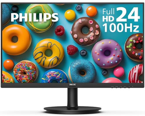 Philips New 24 inch Frameless Full HD (1920 x 1080) 100Hz Monitor, VESA, HDMI x1, VGA Port x1, Eye Care, 4 Year Advance Replacement Warranty, 241V8LB, Black