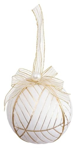 BigBuy Christmas Palle di Natale Bianco Polyfoam Tessuto 8 x 8 x 8 cm (4 pezzi)