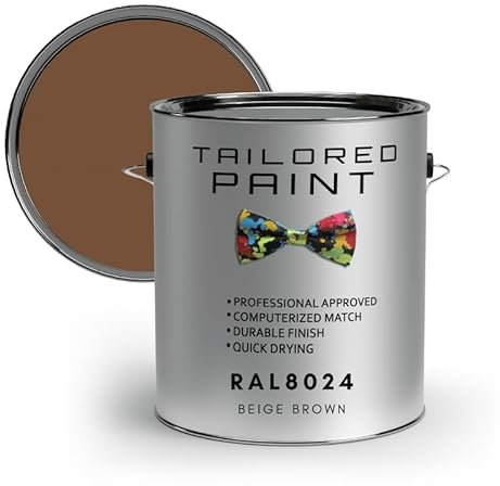 Tailored Paint uPVC Window & Door 1K Paint Brush or Spray On - Satin Finish - RAL8024, Beige Brown - 250ml Tin