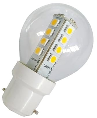 Fengyan Home Bulbs 20pcs/lot B22 LED G45 Glass Bulb Plastic Base 3W 5050 SMD Chandelier Light Source Household Lamp(6500K Cool White)