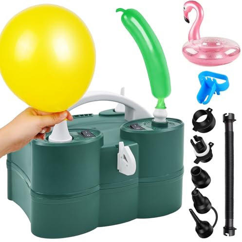 PCFING Balloon Pump Electric, Portable 3-in-1 Air Pump Inflator Blower Machine for Latex 260q Foil All Balloons & Quick-Fill Inflation and Deflation for Air Mattress, Inflatables Pool, Airbeds, Floats