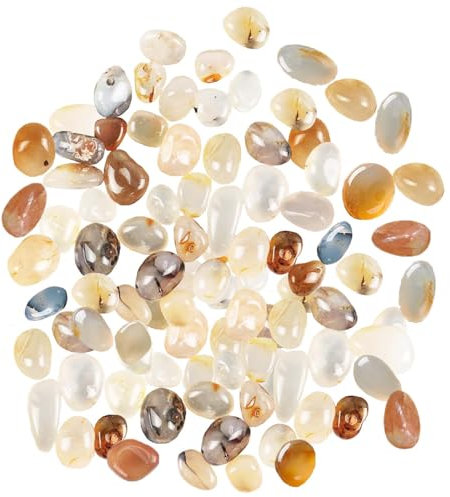 XoeLLe 400g Non Percés Pierre Precieuse, Naturels Gravier Aquarium avec Sac Rangement, Cailloux Jardin Exterieur, Forme Irrégulière Pierre, pour Méditation, Relaxation, Décoration (1,5-2cm Modèle D)