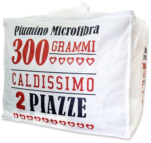 Home Tresor Piumino Singolo Invernale in Fibra 300 g/m², Piumone Interno Bianco Autunnale/Invernale, Imbottitura Calda e Soffice Winter 150x200 Singolo