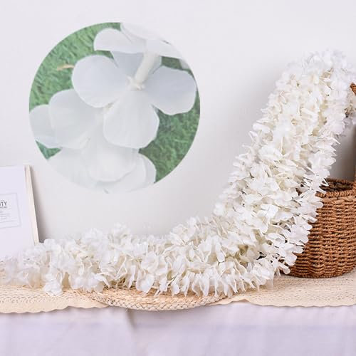 FOSDICK 10 Stück 100cm Blumengirlande Deko Kunstblumen Weiß Künstliche Wisteria Girlande Kunstblumen Hängende Seidenblumen Blumenranken Künstlich für Hochzeit, Hausgarten Deko