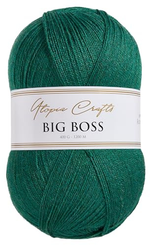 Utopia Crafts Big Boss 400g Knitting & Crochet Yarn 1200m (Deep Teal Green)