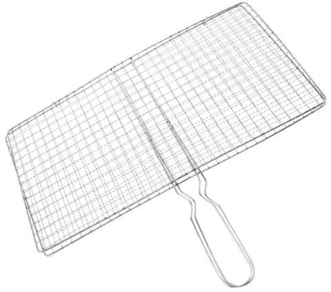 COOPHYA Porta Griglia in Acciaio per Barbecue Pesce, Frutti di Mare e Verdure, Portatile per Campeggio e Picnic con Distribuzione Uniforme del Calore