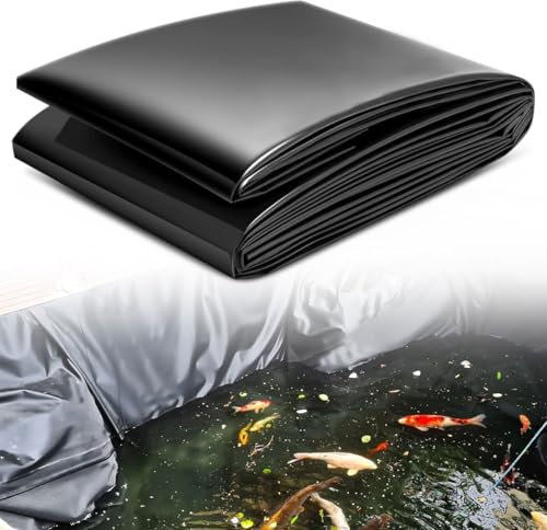 2 x 2 m Revestimiento de Estanque Negro de PE, 0.2 mm de Espesor Lona para Estanque, HDPE Antifiltraciones Pond Liner para Estanques, Duradero Lámina Flexible para Estanques, Fuentes, Cascadas