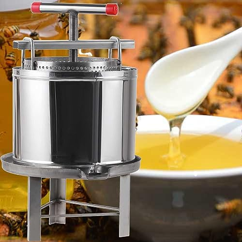 Stainless Steel Manual Honey Wax and Fruit Press, T-Shaped Handle Extractor for Efficient Beekeeping and Winemaking