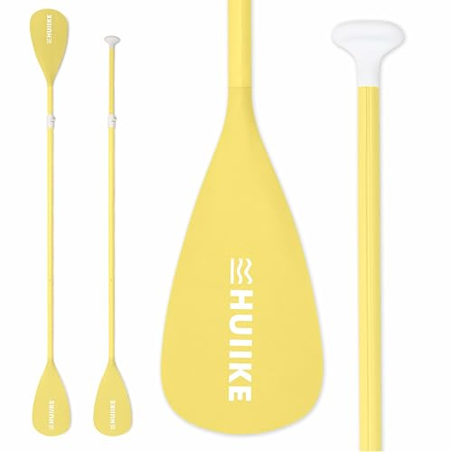 Remo Paddle Surf 2 en 1 de Aluminio – HUIIKE | Remo Doble Paddle Surf 4 Piezas Desmontable para Pádel Sup Board Hinchable | Pala Ajustable de Fácil Transporte para Kayak y Padel, Set Accesorios Sup
