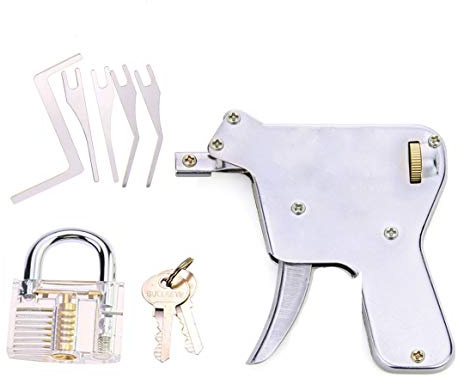 TPM Go Multi-Lock Pick Gun with Transparent Practice Lock,Unlock Door Lock,Simplicity of Operator(UP)
