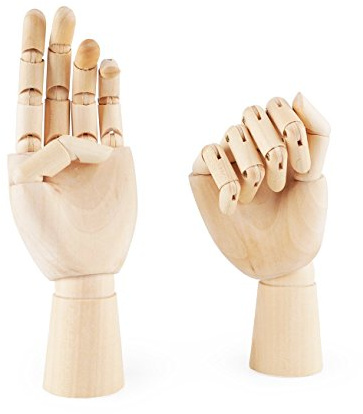 Art a mano in legno, Nicwhite Artist snodato articolato manichino di legno a mano, Sectioned Opponibili figura scultura manichino mano Modello con dita flessibile,10,12 7 Left+Right Hand