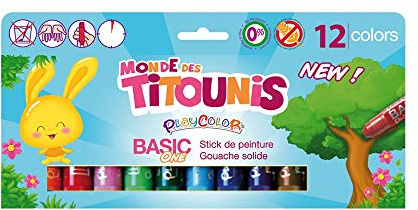 Playcolor Basic One Titounis - Tempera solida - 12 colori assortiti - 20421
