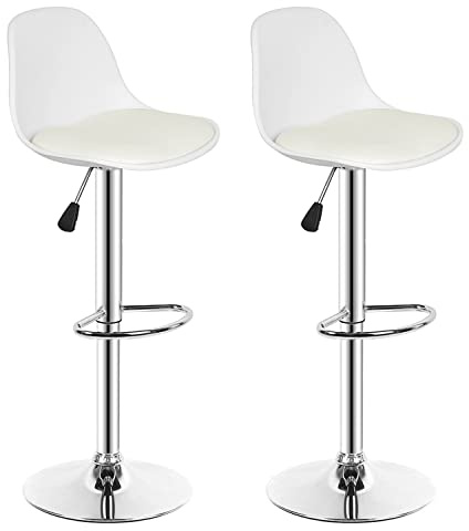 LAYSSAA Taburete Alto para Cocina/Bar Regulable en Altura,Pack 2 Taburete Alto Tulipa,Taburete Moderno,Taburete Alto Bar nórdico de Metal